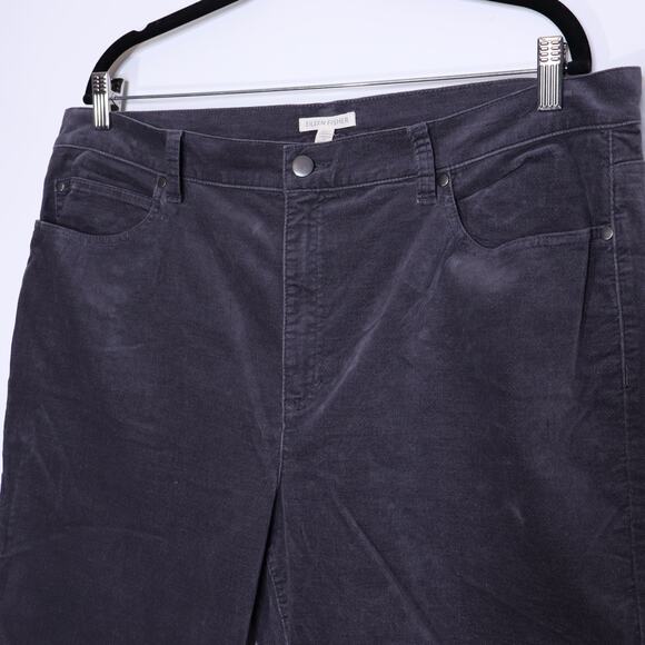 EILEEN FISHER Velvet Straight Leg Pants Gray 5-Pocket Casual Women's XL/18 - Picture 5 of 10